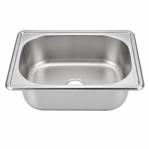 Fregadero de Cocina Cuadrado de Acero Inoxidable de Una Sola Cubeta TADT Premium, Superficie Satinada Cepillada, Instalación en Encimera, Diseño Moderno para - Product Image 1