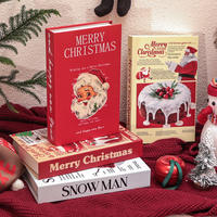 Décoration de Noël durable en forme de livre Père Noël, style moderne et créatif, accessoire de photographie de bureau, décoration de livre en papier pour Noël