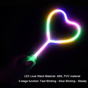 Barra Luminosa de Neón con Forma de Corazón de 10 Pulgadas, Colorida, con 3 Modos de Iluminación Intermitente, Recuerdo para Fiestas, Bodas, Cumpleaños, Conciertos y Eventos - Product Image 4