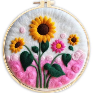 Material de Fieltro Ecológico Europeo para Bordado DIY, Patrón de Flor de Melocotón y Pájaro, Decoración del Hogar, Requiere Habilidad en Agujas (Inglés) - Product Image 4