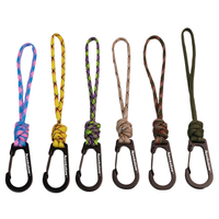 Lanière porte-clés portable tressée à la main à sept brins, anti-perte, avec crochet de fixation rapide multifonctionnel pour camping et randonnée