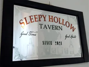 Op Maat Gemaakte Vintage Decoratieve Pubspiegel Met Logo Gepersonaliseerde Reclame Bar Teken Ingelijst In Glas Bass Adnams Stijl - Product Image 4