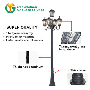 Poste de Luz de Jardín de 5 Postes, Fabricación al por Mayor, Aluminio, Alimentación CA, Luz Blanca Cálida, IP65, Lámpara LED para Jardín con Certificado CE - Product Image 2