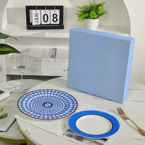 Ensemble de vaisselle en porcelaine fine de style européen bleu, best-seller, avec boîte cadeau - Product Image 4