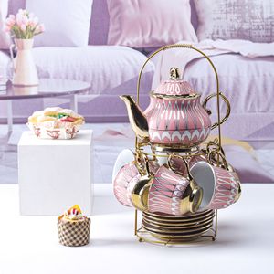 QIAN HU Art traditionnel éthiopien en céramique café tasse à thé ensemble Logo personnalisable porcelaine maison galvanoplastie Promotion coffret cadeau - Product Image 3