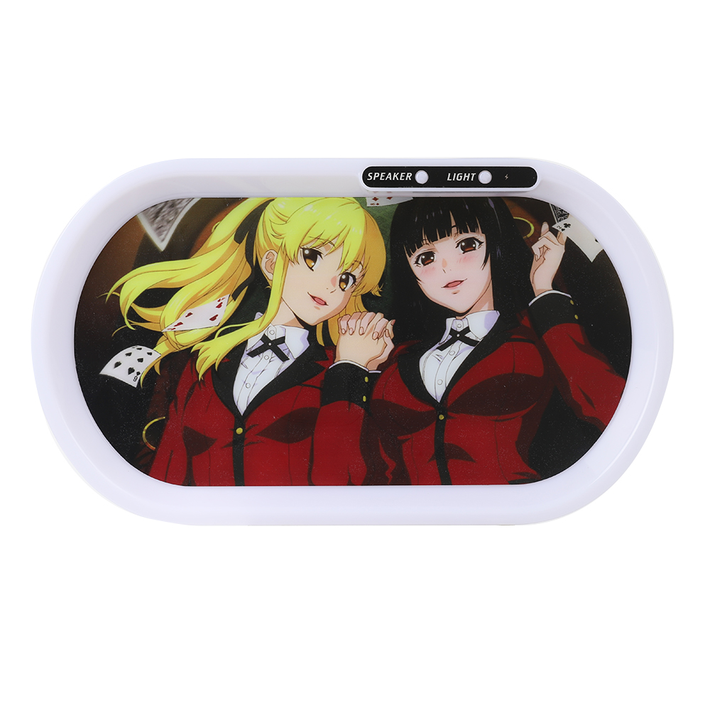 Factory Wholesale Custom Logo Bright Rolling Tray Led Tray Music Speaker Build in with Voice Control Serving Tray