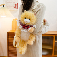 Sac à dos en peluche chat Ragdoll apaisant - Adorable jouet en peluche réaliste, cadeau d'anniversaire pour fille et compagnon de confort