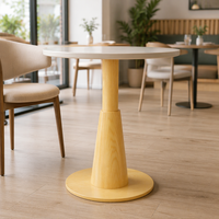Pied de table rond en métal, socle en fer, support imitation bois pour restaurant, café, bistrot