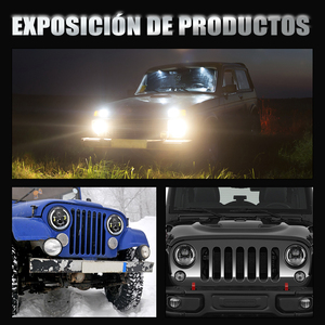 Phare LED 12V 7 pouces avec halo DRL et clignotant ambre pour Jeep Wrangler et voitures classiques (style œil <span class=keywords><strong>d</strong></span>'<span class=keywords><strong>ange</strong></span>) - Product Image 5