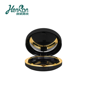Boîtier <span class=keywords><strong>compact</strong></span> cosmétique rond vide en plastique noir emballage en poudre étui <span class=keywords><strong>compact</strong></span> à poudre pressé pour cosmétique - Product Image 3