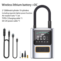 Compresseur d'air portable sans fil double alimentation 12V 4000mAh ABS pour voiture avec manomètre numérique