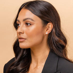 Boucles d'oreilles clous E2417, perles rondes imitation nacrées blanches de 6 mm, sertissage clos, classiques pour femme, usage quotidien - Product Image 6