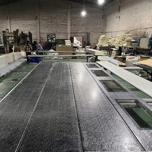 클래식 알루미늄 목재 아연 도금 강철 절연 블랙 유리 윈도우 가정용 전기 구동 단면 차고 문 - Product Image 5