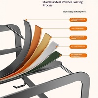 Étagère de cuisine en acier inoxydable 201, support mural suspendu sous l'armoire, porte-couvercles de casseroles, rangement pour planches à découper, design moderne et minimaliste