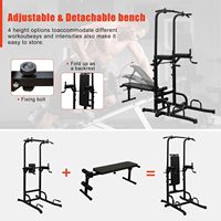 Torre de Ejercicios Plegable IUNNDS de Acero Aleado, Barra de Dominadas, Estación de Flexiones, Ajustable, Multifuncional, Portátil, para Entrenamiento de Fuerza en Casa