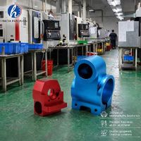 Support de roulement de tige linéaire en alliage d'aluminium CNC 5 axes de précision, perçage, anodisé rouge et bleu, usinage par électroérosion à fil, OEM ODM, marque HJ