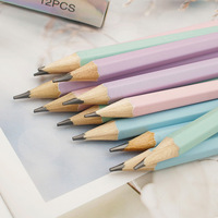 Macaron-Crayons Hexagonal Écologique 2B 12 Pièces Par Boîte Livré Taille-Crayon Gomme École Primaire