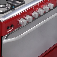 Four commercial Xunda 90 cm, cuisinière électrique et à gaz 6 feux, 4 brûleurs et 2 plaques chauffantes électriques avec four électrique pour la cuisson