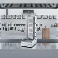 Nouvelle machine à shawarma verticale automatique VGB-891, mini-grill à viande pour kebab, cuisinière électrique pour gyros, gaz, restaurants, hôtels