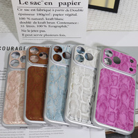Coques de téléphone antichoc en cuir à motif serpent, magnétiques invisibles et électroplaquées, compatibles avec la charge sans fil, pour iPhone 17, 16, 15 - Vente en gros