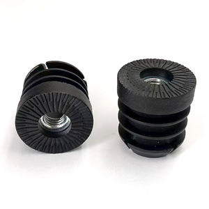 Pied de meuble réglable en plastique avec écrou, bouchon rond noir pour protection des pieds de meubles - Product Image 1