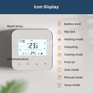 Thermostat intelligent WiFi pour chaudière, contact sec, compatible Tuya <span class=keywords><strong>Smart</strong></span> <span class=keywords><strong>Life</strong></span>, mode absence, contrôle du chauffage, contrôle précis de la température - Product Image 4