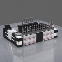 Comptoir de présentation de parfums de luxe M&S pour centre commercial, vitrine en verre avec éclairage LED