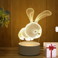Veilleuse LED Moderne Personnalisée Anime Noël 3D RGB Contrôle par Interrupteur Alimentée par USB/Type-C Dimmable pour Chambre d'Enfant Décoration de la Maison