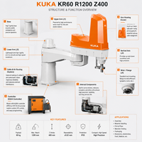 Robot industriel KUKA KR60R1200 Z400 à 4 axes, charge utile de 60 kg, portée de 1200 mm pour la manutention et la palettisation