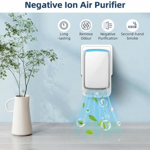 Purificador de Aire Iónico Silencioso, Limpiador de Iones Negativos Enchufable, Eliminador de Olores Portátil para el Hogar, Baño, Oficina, Cocina, Casas de Mascotas - Product Image 1