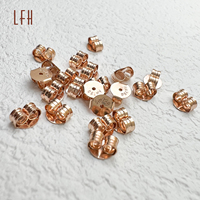 LFH 18K bijoux en or véritable boucle d'oreille bouchon de prise arrière oreille Post papillon Clips pour boucle d'oreille bouchon accessoires