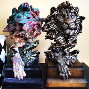 Testa di Leone Scandinava, Pezzo <span class=keywords><strong>d</strong></span>'<span class=keywords><strong>Arredo</strong></span>, Ornamento Artigianale Creativo <span class=keywords><strong>per</strong></span> Soggiorno, Bar, Portico, Accessori Decorativi Animali - Product Image 3