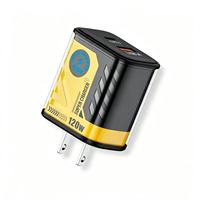 Cargador Rápido USB Tipo C de 120W con Enchufe Estadounidense, Cargador de Pared USB-C PD con Carga Rápida GaN, Cargador Rápido Tipo C para Teléfono Móvil, Adaptador de Viaje