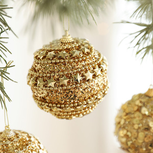 Adorno Navideño Colgante <span class=keywords><strong>de</strong></span> Espuma Dorada Brillante con Purpurina para Árbol <span class=keywords><strong>de</strong></span> <span class=keywords><strong>Navidad</strong></span> - Product Image 1
