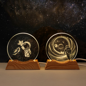 Lámpara Nocturna de Cristal Luminosa en Forma de Anillo, Control Táctil, Diseño Moderno y Minimalista, Luz Ambiental Cálida para Dormitorio - Product Image 3