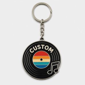 Porte-clés personnalisés en vinyle de haute qualité, modèle disque rétro, design musical vintage, souvenir, vente en gros - Product Image 2