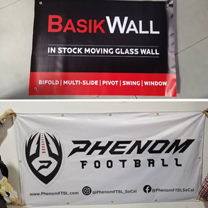 ป้ายโฆษณาโพลีเอสเตอร์พิมพ์ลายตามสั่ง สีพื้นทั้งผืน กันน้ำ ทนรั<span class=keywords><strong>ง</strong></span>สียูวี พร้อมห่ว<span class=keywords><strong>ง</strong></span>ร้อยสาย-แบ<span class=keywords><strong>บ</strong></span>พกพา - Product Image 2