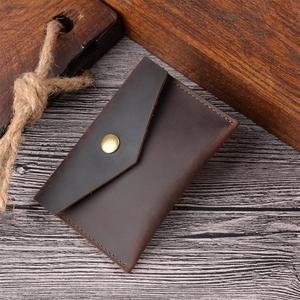 Monedero de Cuero Genuino para Hombre, Estilo Vintage, para Tarjetas de Crédito y de Visita, con Cierre de Botón - Product Image 2