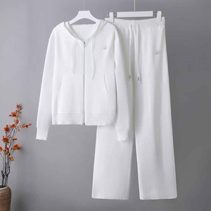 Set Sportivo da <span class=keywords><strong>Donna</strong></span> Due Pezzi con Cappuccio e Logo Personalizzato, Felpa e <span class=keywords><strong>Pantaloni</strong></span> Traspiranti in Maglia per l'Inverno - Product Image 3