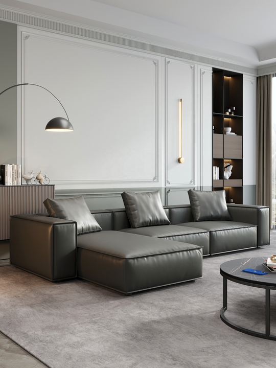 Custom Lshape Leather Corner Sofa Hotel Home Office Furniture