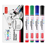 Fournitures scolaires de papeterie, marqueurs pour tableau blanc effaçables à sec et à l'eau, pointe de 2 mm, non toxiques, personnalisés, encre noire, lot de 10 stylos, boîte