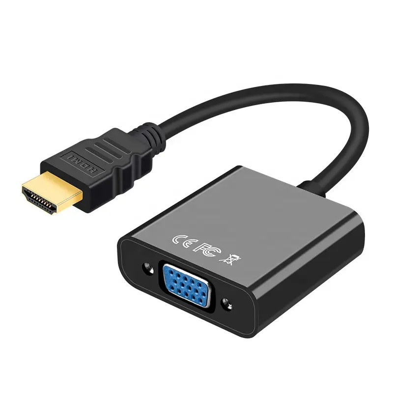 Xset conversor de vídeo macho, conversor de hdmi macho para vga fêmea, cabo adaptador 1080p 20cm para laptop, pc, monitor e projetor tv