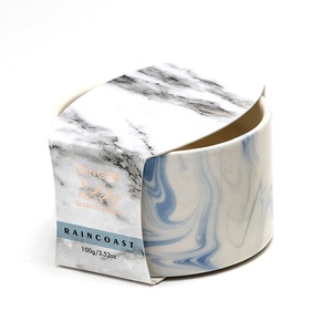 RAINCOAST Bougie parfumée en marbre de soja de luxe 100G 4 couleurs Mini pot à bougie en cire de soja en gros pour les occasions de mariage et de Noë<span class=keywords><strong>l</strong></span> - Product Image 6