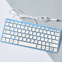 Clavier filaire optique mécanique ultra-fin à 78 touches avec touches multimédias, léger et portable, USB pour PC