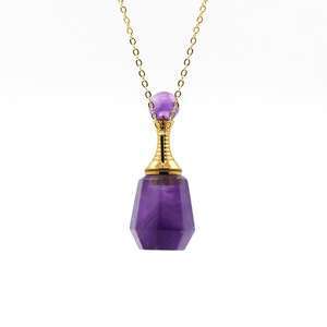 Collier artisanal bohème en cristal œil de tigre en forme de cœur, flacon de parfum, bijou de guérison en cristal pour femme, pendentif d'huile d'aromathérapie, cadeau - Product Image 3