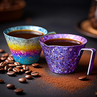 Shavcooo 90ml Cangkir Pengukur Espresso Titanium Murni, Cangkir Ekstraksi Kopi Ice Flower, Pitcher Susu, Alat Penerima Minuman Barista
