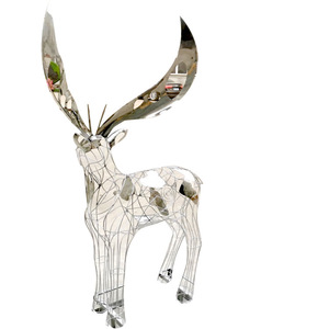 Escultura de Ciervo Hueco Jiahua de Acero Inoxidable para Jardín, Figura de Animal para Montar en el Suelo, Decoración Navideña Hecha a Mano - Product Image 5