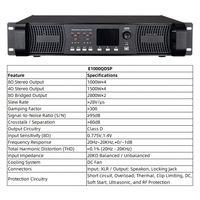Amplificateur de puissance DSP Gooermi Classe D 2/4 canaux 600W/1000W, montage en rack, amplificateur PA professionnel pour scène, église, concert