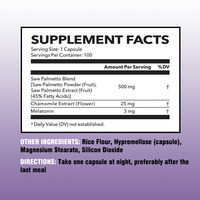 Vente chaude Saw Palmetto Capsules 3mg Mélatonine Améliorer la qualité du sommeil Santé de la prostate pour les hommes 500mg Saw Palmetto Blend 45% Pilules