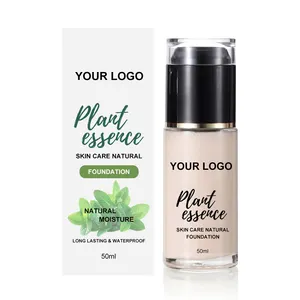 Foundation Label pribadi 50ML, Concealer anti air Matte daun Peppermint Makeup kapasitas besar mengandung esensi tanaman